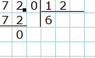 72 72 столбиком. 72 12 В столбик. Деление столбиком 72 на 12.
