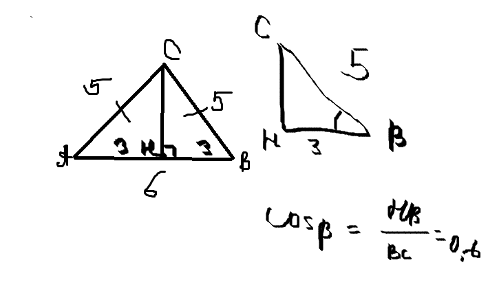 Ас вс. В треугольнике АВС АС =вс=5 cos a =0.6. В треугольнике АВС АС вс АВ 6 cos a 3/5. АВС, АС-3, вс-5, АВ-6найти кос угла АСВ. В треугольнике АВС АС вс АВ 8 cos a 0.2.