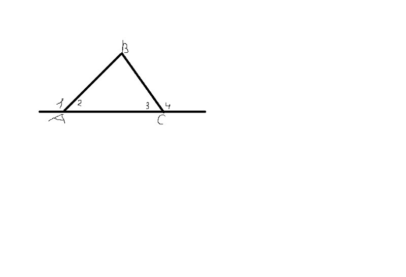 На рисунке в равнобедренном треугольнике abc с основанием ac угол