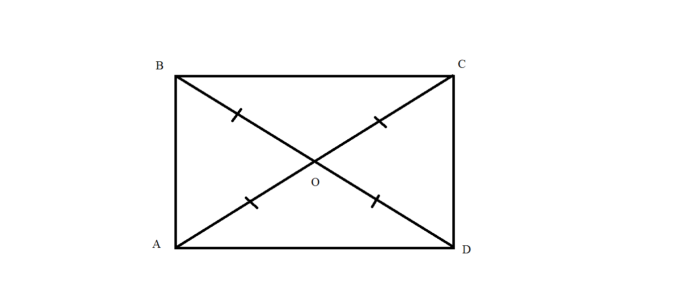 Прямоугольник с диагоналями на чертеже