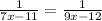 Изображение к ответу крестиком7x-11=9x-127x-9x=-12+11-2x=-1x=0,5