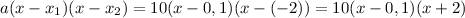 Изображение к ответу 10х²+19х-2=10(х-0,1)(х+2)Есть формула:Найдем корни:10х²+19х-2=0d=b^2-4ac=361-4*10*(-2)=441   √441=21x1=-2, x2=0,1Подставим в формулу: 0,5х²-5,5х+15=0,5(х-6)(х-5)Найдем корни:d=b^2-4ac=30,25-4*0,5*15=0,25     √0,25=0,5x1=5, x2=6Подставим в формулу: