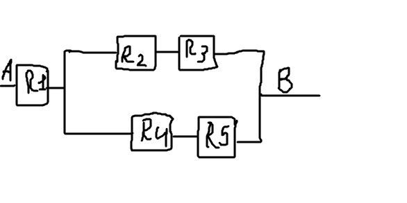 Дано:R 1=1 ОмR 2=6 ОмR 3=6 ОмR 4=5 ОмR 5=7 ОмU 3=18 B________I 1-?I 2-?I 3-?I 4-?I 5-?U 1-?U 2-?U 4-?U 5-?R-?I-?U-?Загрузить png