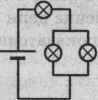 На рисунках изображены схемы включения трех одинаковых ламп в каком случае общая мощность больше