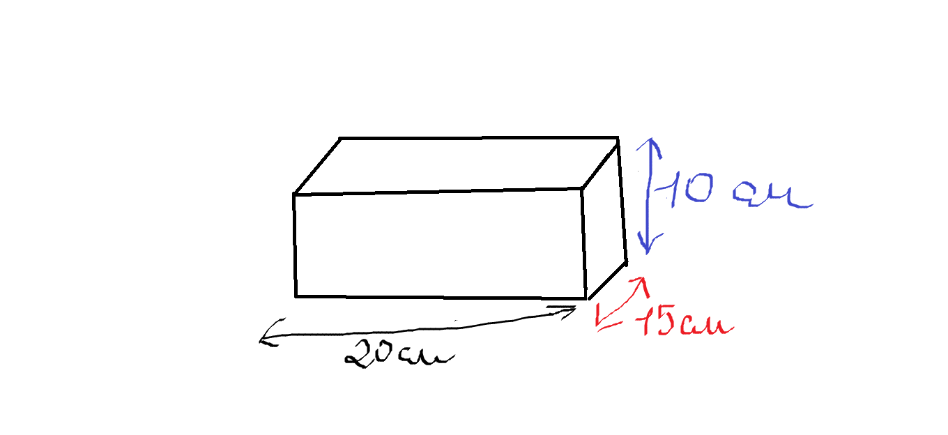 Из трех одинаковых брусков сложили параллелепипед как показано на рисунке 30 см 20 см 10см